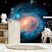Artistic astronomical wallpaper mural for a foyer Cosmic Symphony Wall Mural