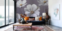 Soft focused floral design wallpaper for quiet spaces
