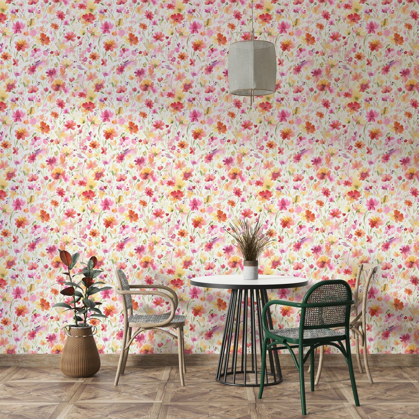 Warm floral wallpaper pattern

