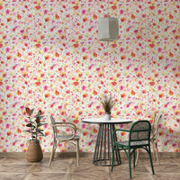 Warm floral wallpaper pattern

