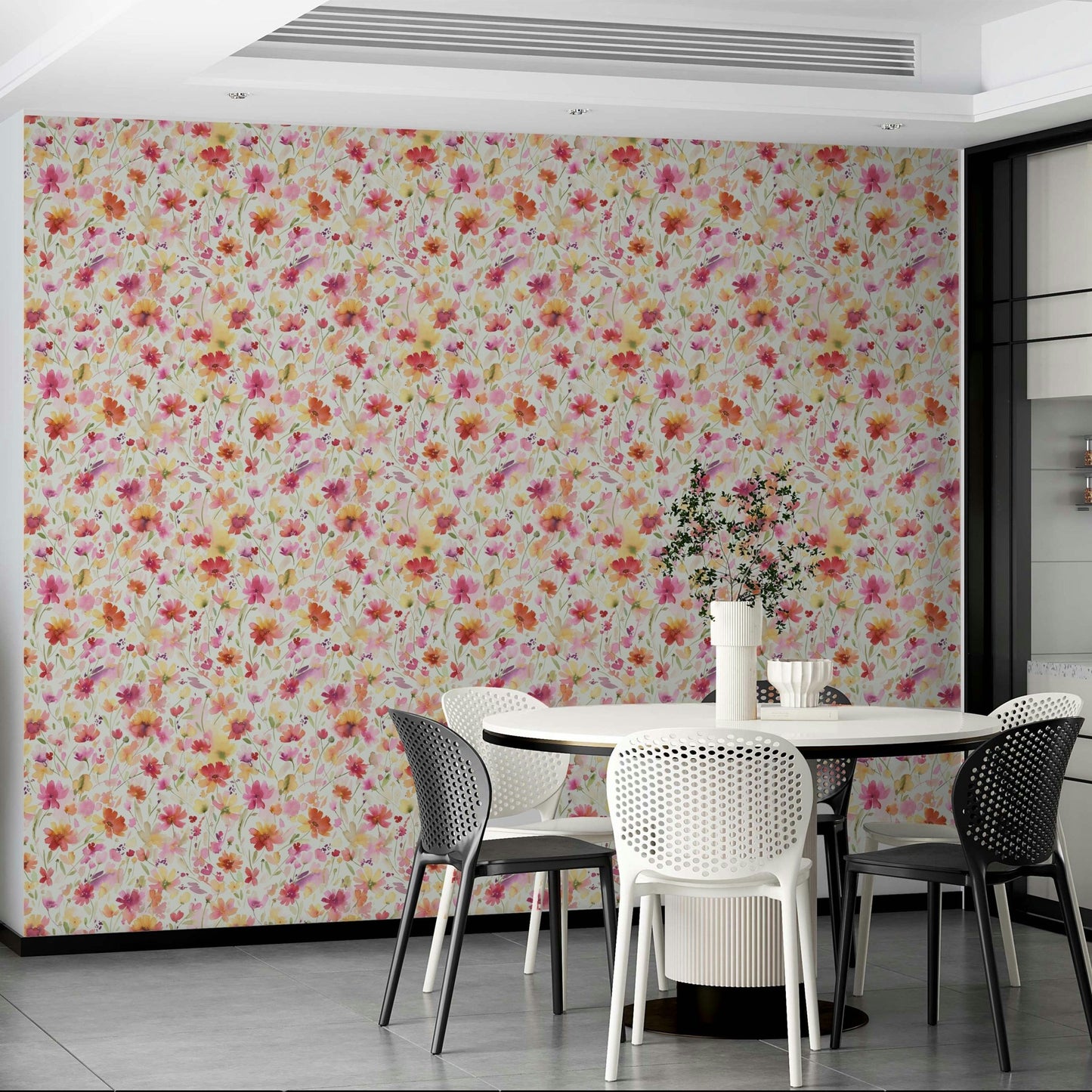 Pink and orange floral design

