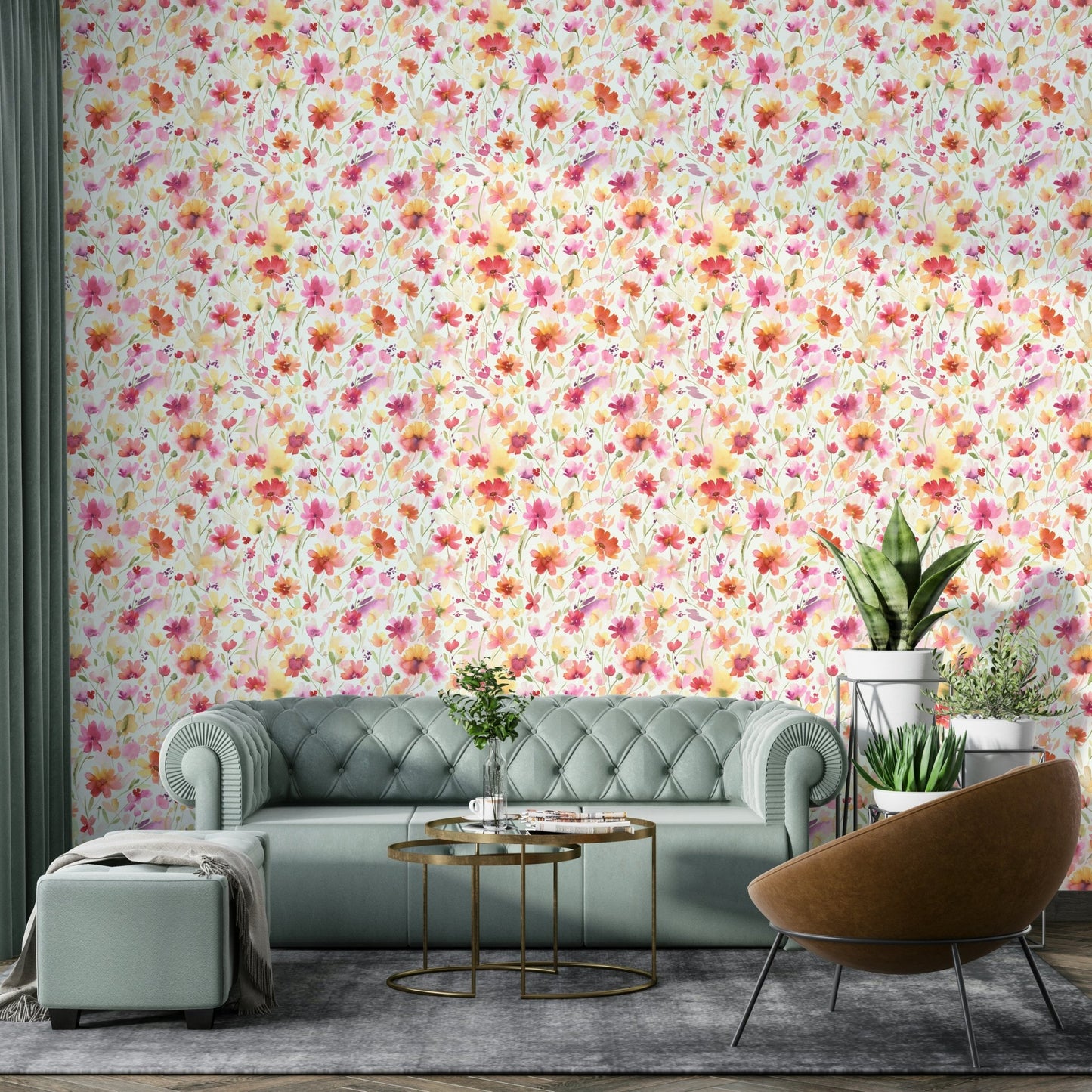 Hand-painted nature flowers

