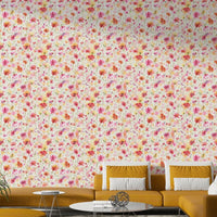 Airy botanical mural wallpaper

