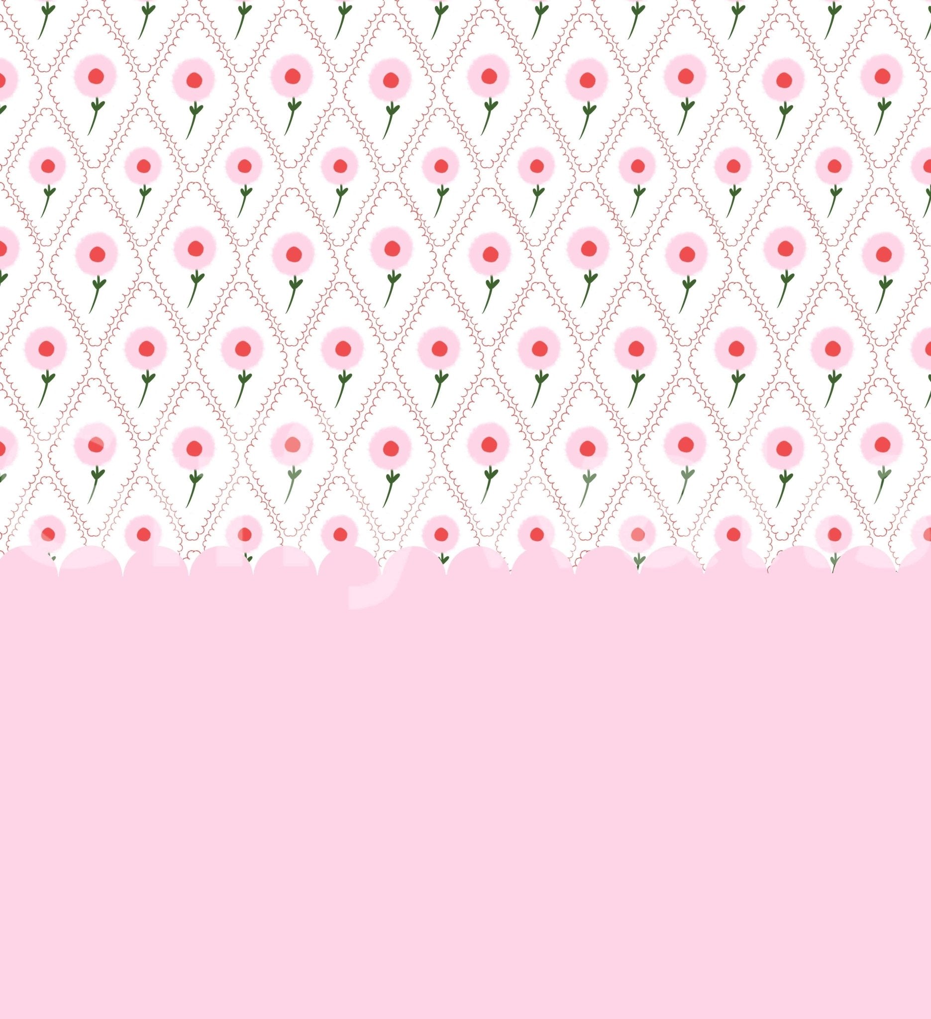 Cottage Rose Mural Wall Mural in a contemporary flat with floral accents wallpaper.