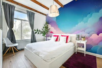 Dreamy pastel sky wall mural for peaceful spaces

