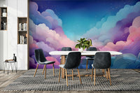 Peel-and-stick Cotton Candy Skies mural for easy application

