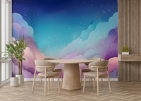 Dreamy pastel-colored wall mural for tranquil bedrooms

