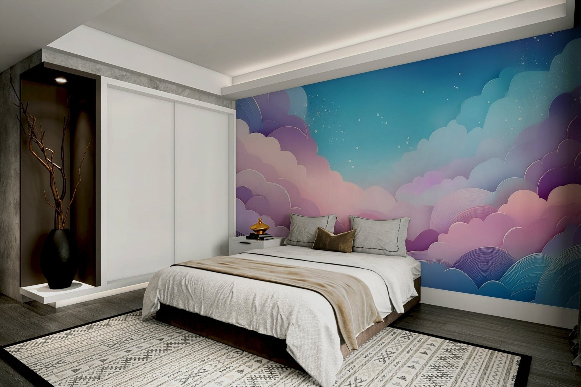 Cotton Candy Skies wall mural with soft pastel design, GD2241