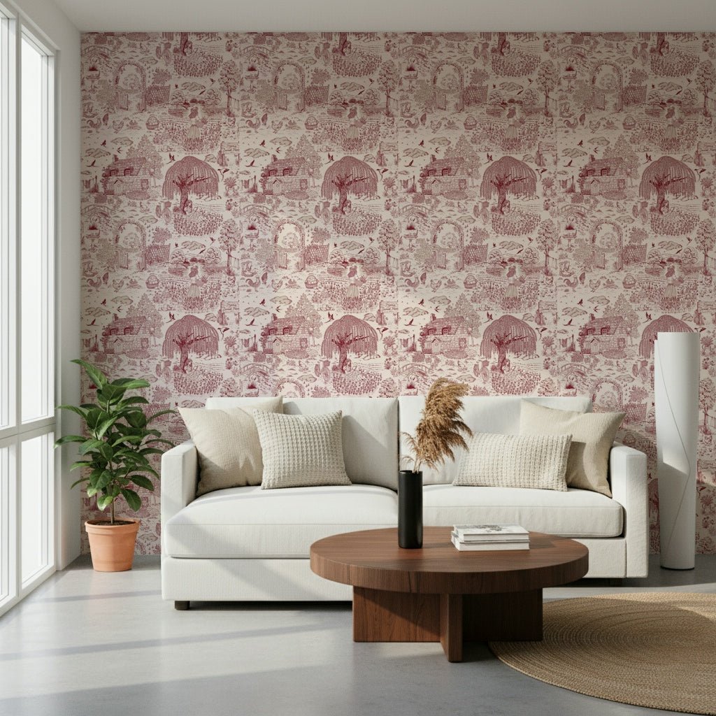 Idyllic country Country Charm Toile Wallpaper Wallpaper life visual.