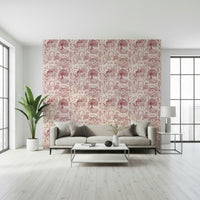 Rustic cottage Country Charm Toile Wallpaper Wallpaper scene.