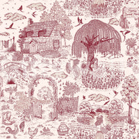 Cottage core Country Charm Toile Wallpaper Wallpaper interior decor.