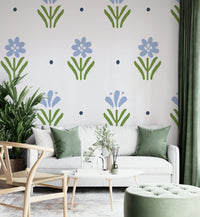 Fresh Cottage Blue Floral Wallpaper for Your Home


