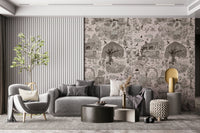 A beautiful wide-angle wall mural of a serene landscape.