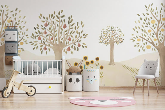 Countryside whimsy wall mural for nursery C273