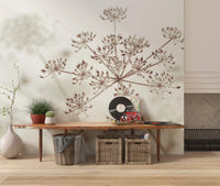 Cow Parsley Sepia Wall Mural for living room