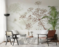 Botanical cow parsley sepia wall mural style
