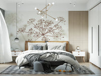 Cow Parsley Sepia Wall Mural minimal interior look