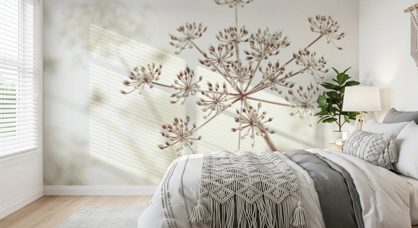 Soft floral cow parsley wall mural artwork