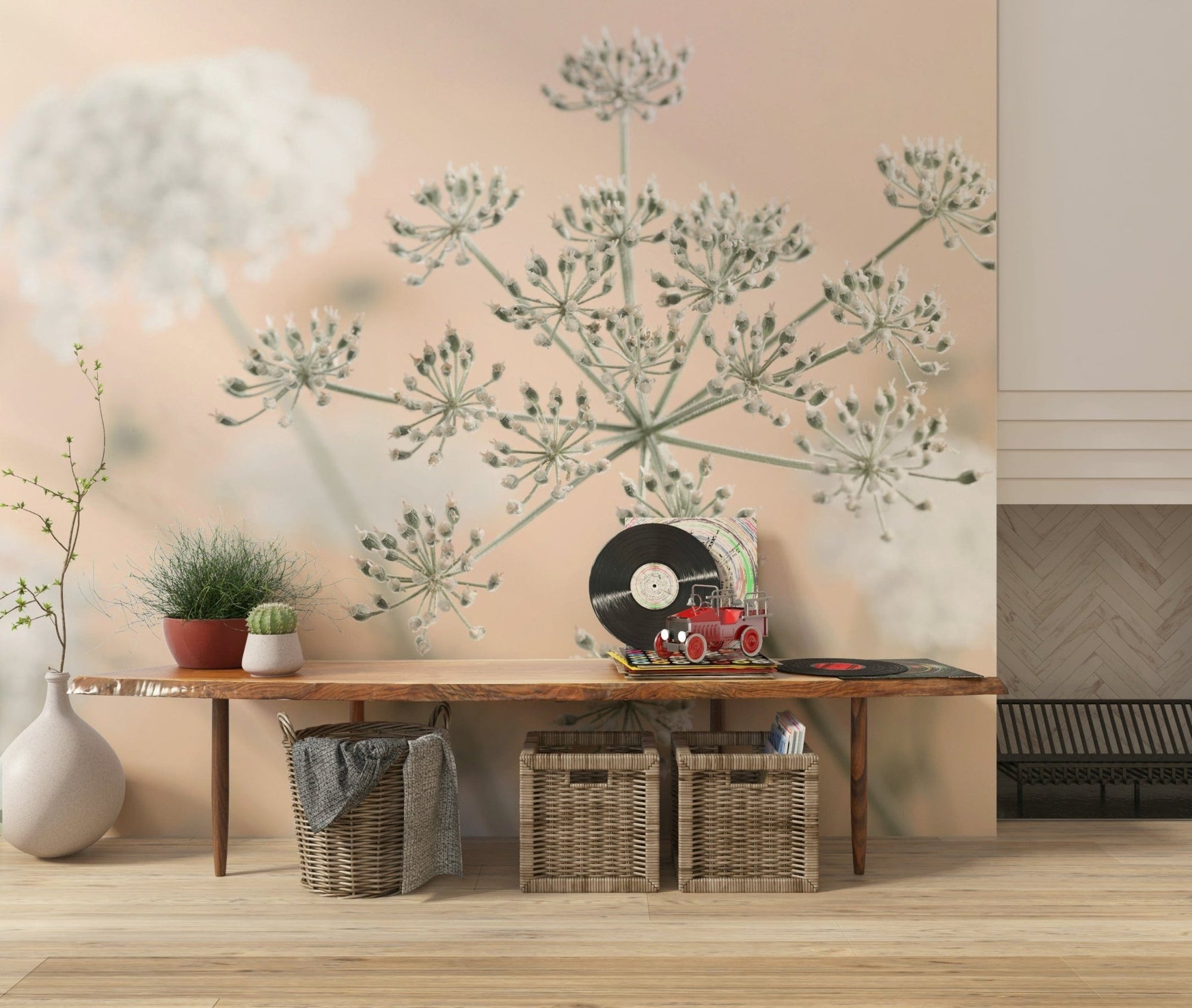 Graceful Cow Parsley wallpaper, unique architectural flower shape., GD6909