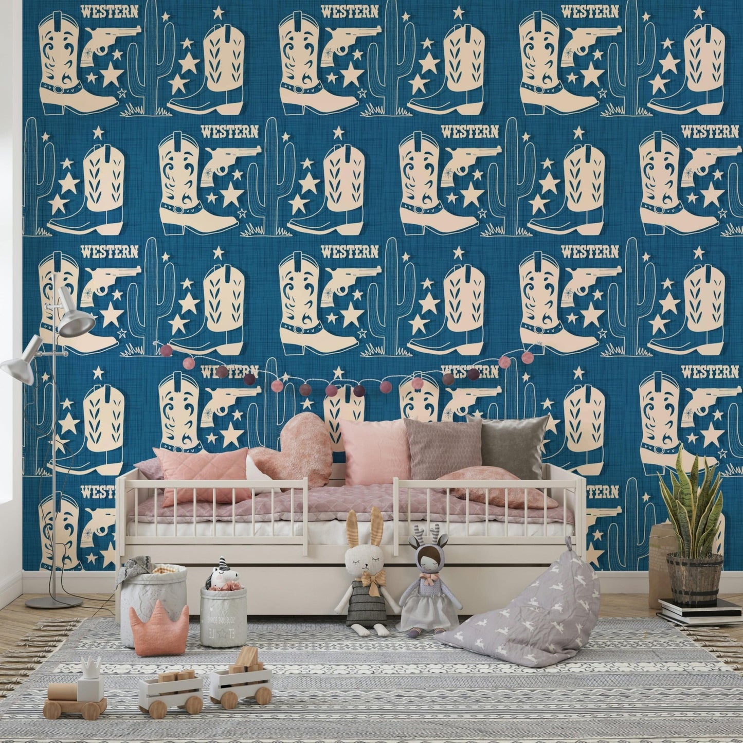 Western cowboy boots print on Cowboy Dreams Wallpaper decor., GD6618