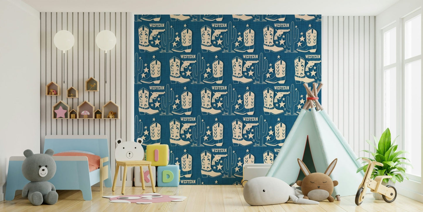 Fun desert motif on the Cowboy Dreams Wallpaper., GD6618