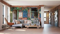 Ivy covered brick building wallpaper GD3157
