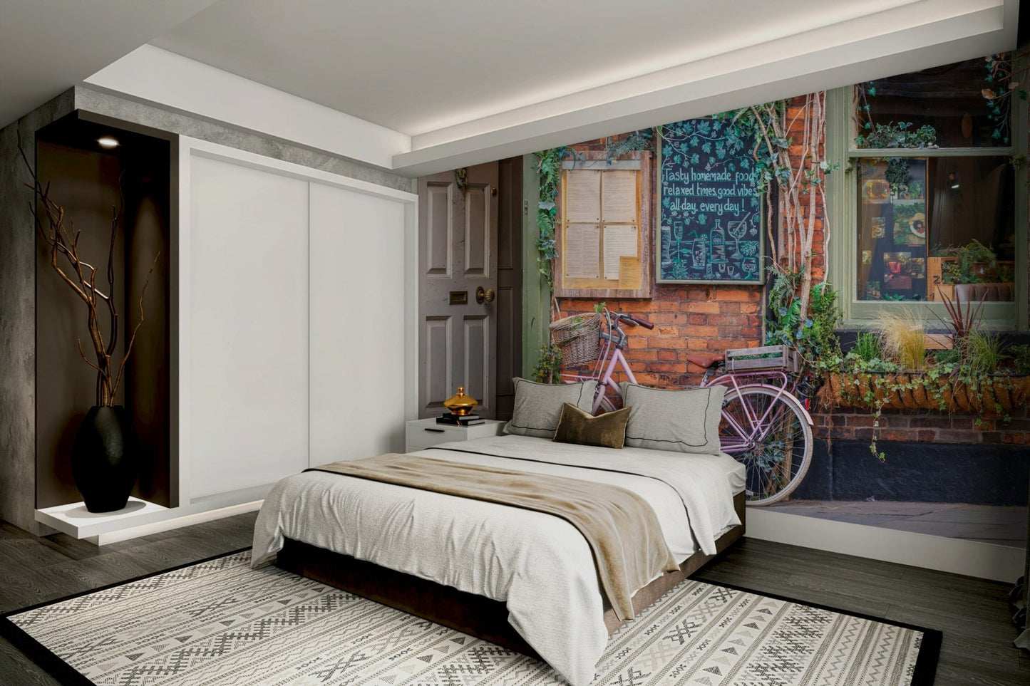 Picture of Cozy Cafe with Pink Bicycle Wall Mural GD3157
