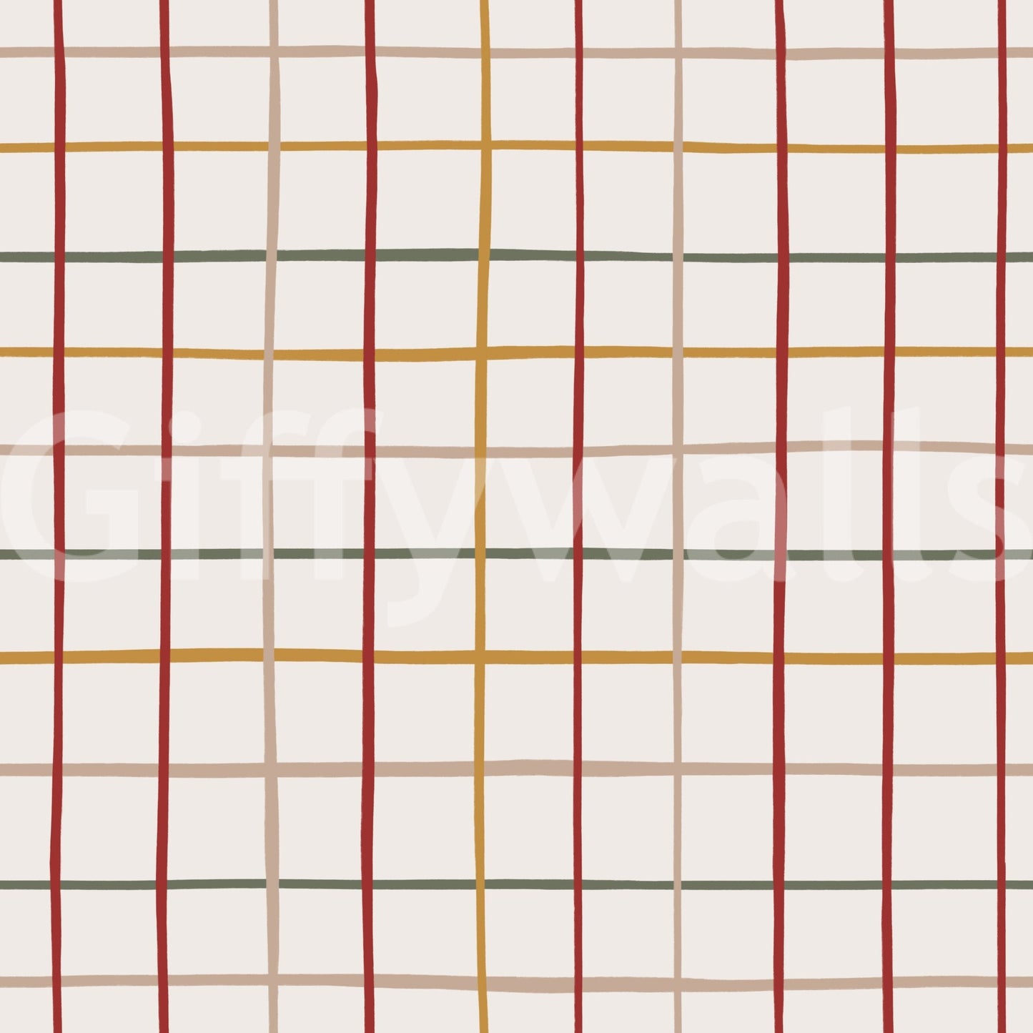 Stylish hallway using Cozy Checkered Warmth Wallpaper colors.