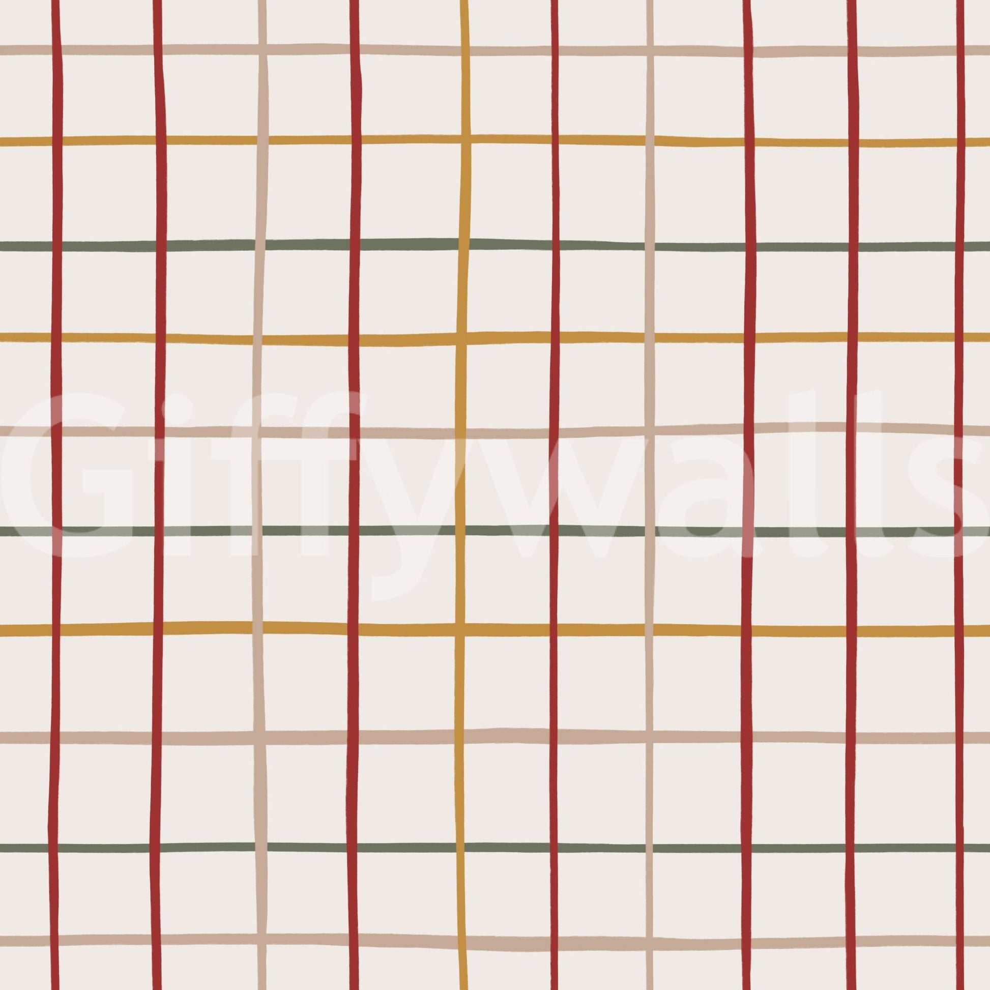 Stylish hallway using Cozy Checkered Warmth Wallpaper colors.