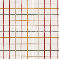 Stylish hallway using Cozy Checkered Warmth Wallpaper colors.