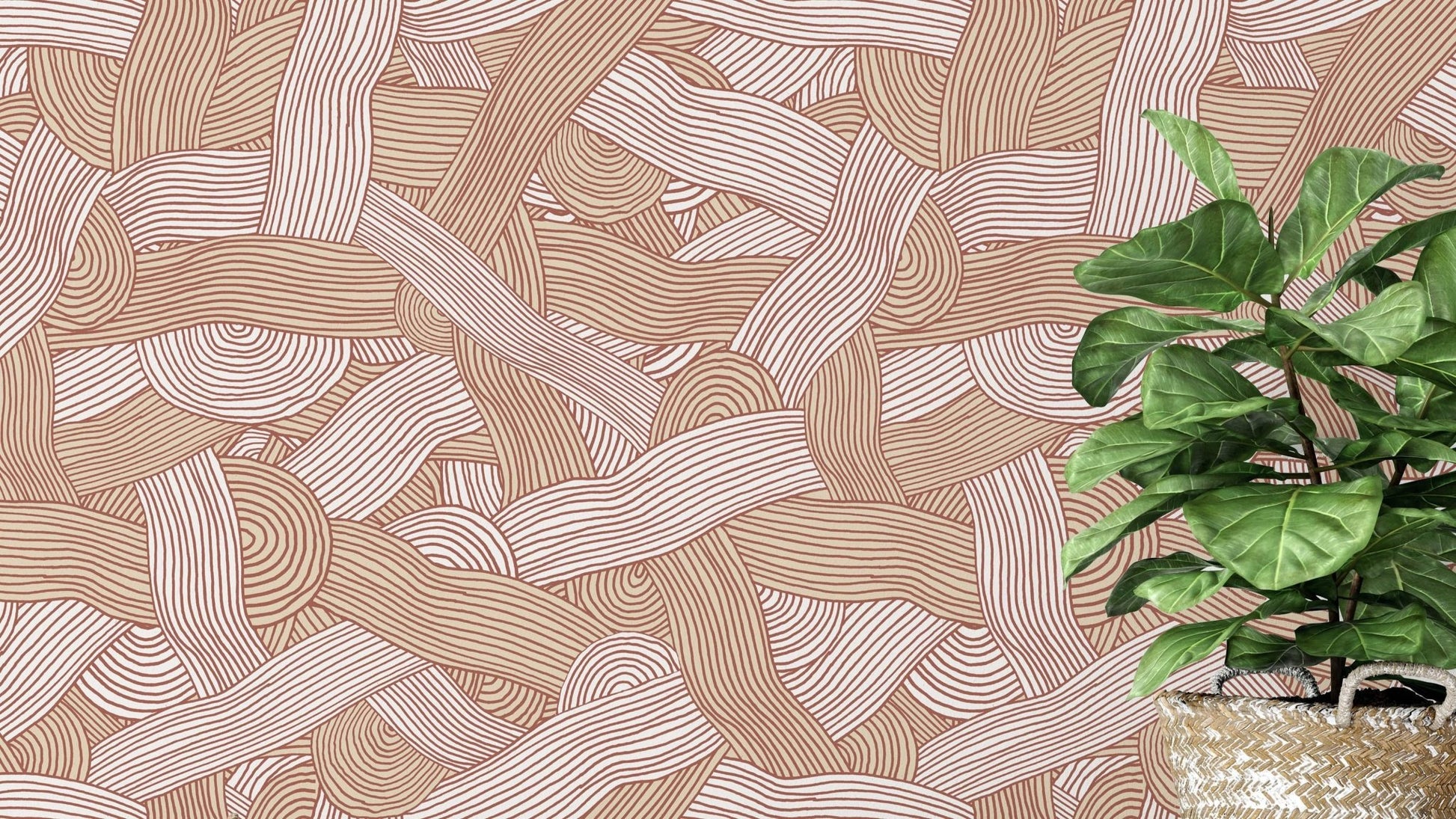 Abstract vertical cream line wallpaper

