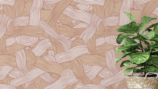 Abstract vertical cream line wallpaper

