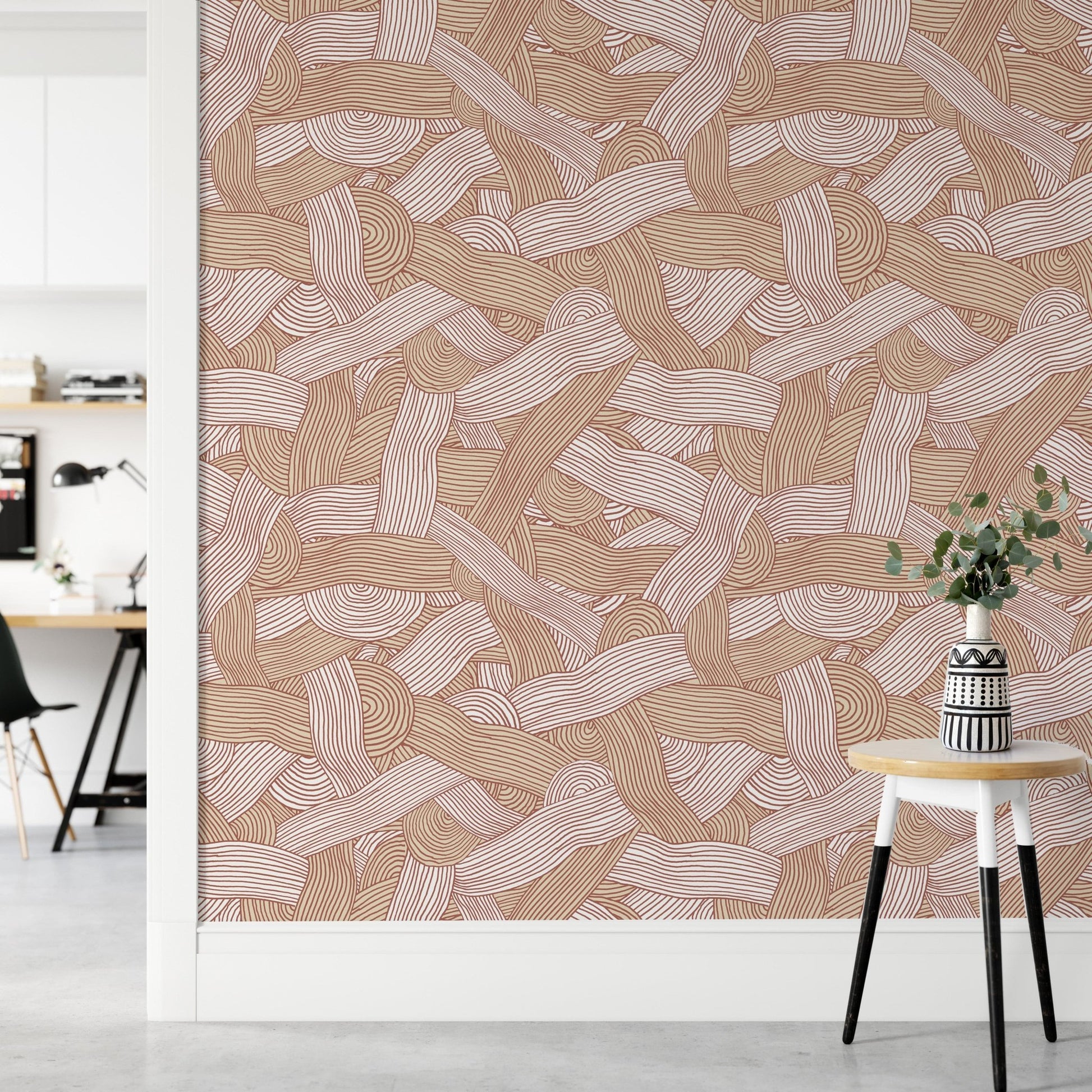 Beige and off-white stripe artwork

