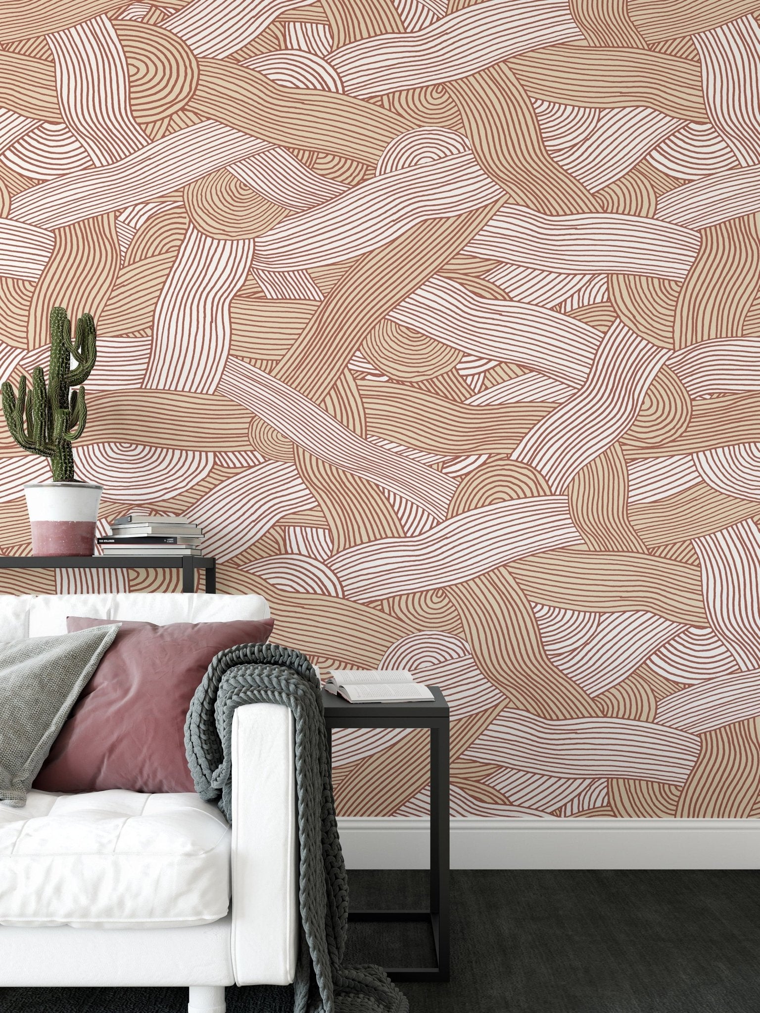 Elegant cream abstract stripe pattern

