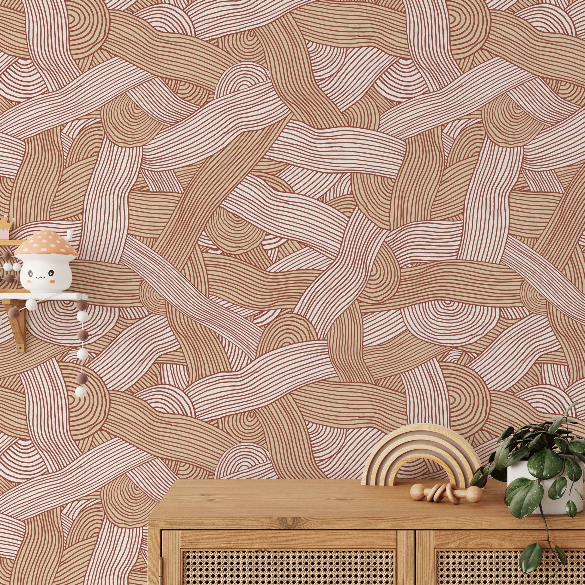 Soft cream stripes wall background

