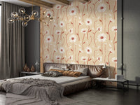 Subtle daisy blooms on cream base

