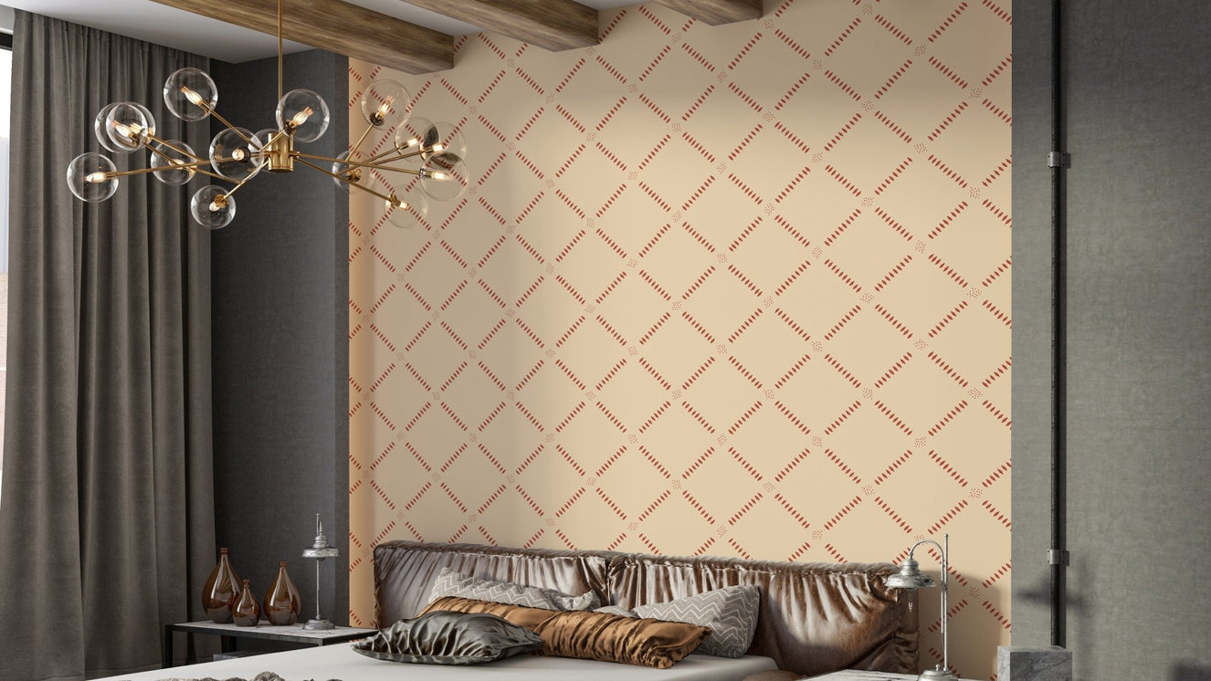 Simple brown diamonds on light cream

