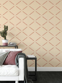 Minimal diamond design on beige wall

