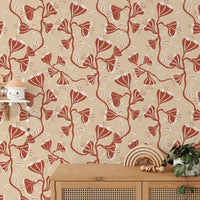 Cream background with floral vines

