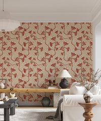 Artistic cream and maroon flower vines

