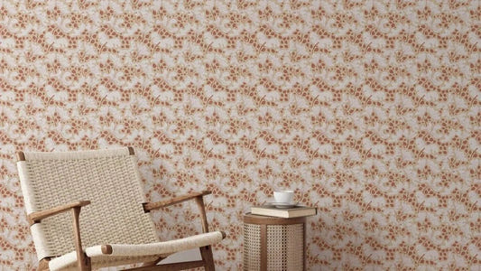 Cozy Cream Foliage botanical wallpaper design

