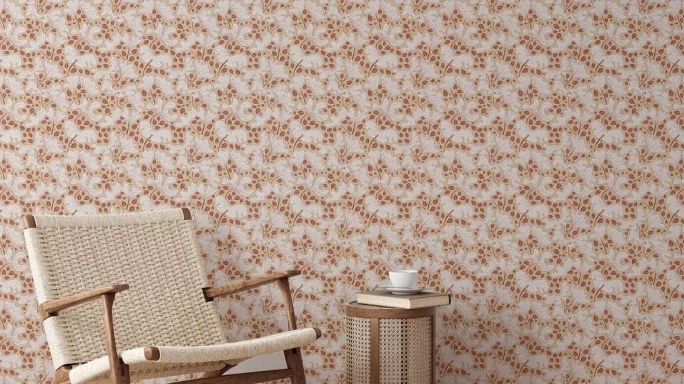 Cozy Cream Foliage botanical wallpaper design

