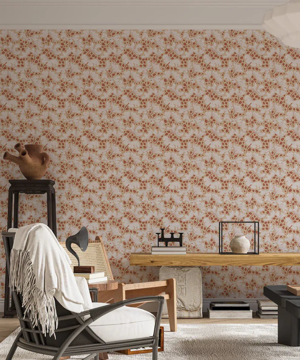 Natural cream foliage wallpaper pattern
 GD155
