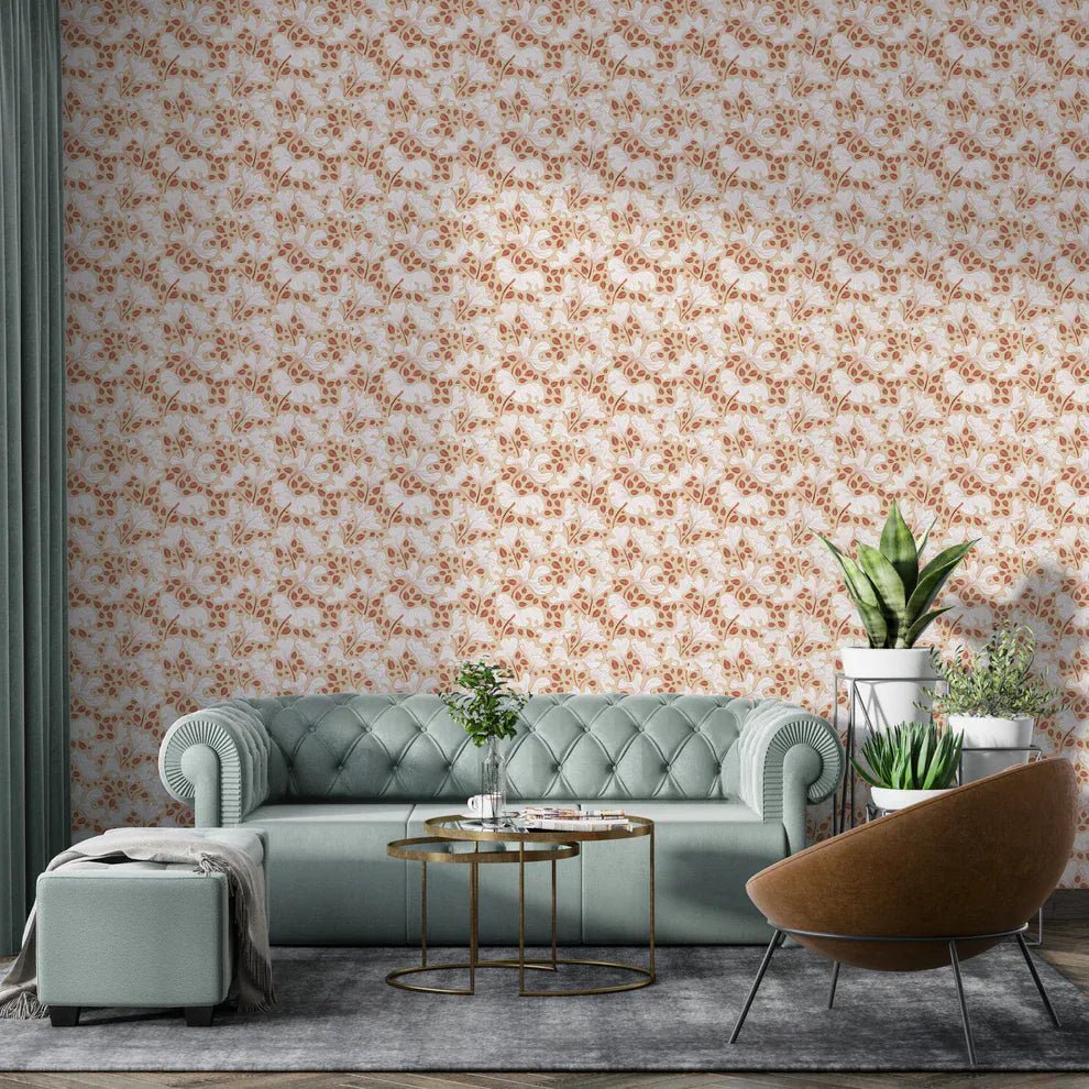 Subtle cream foliage art wallpaper for decor GD155

