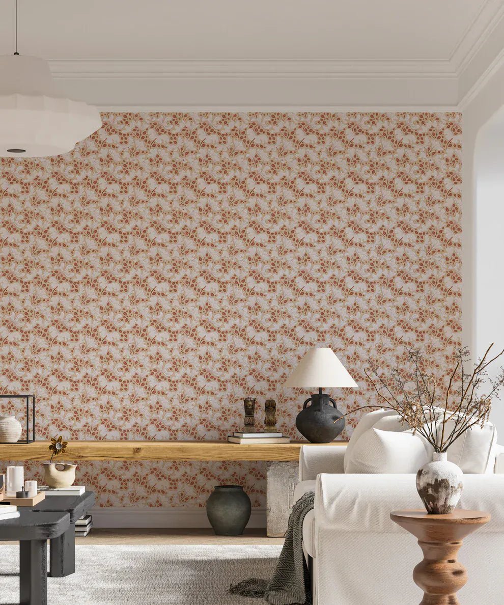 Cozy Cream Foliage elegant leaf wallpaper GD155

