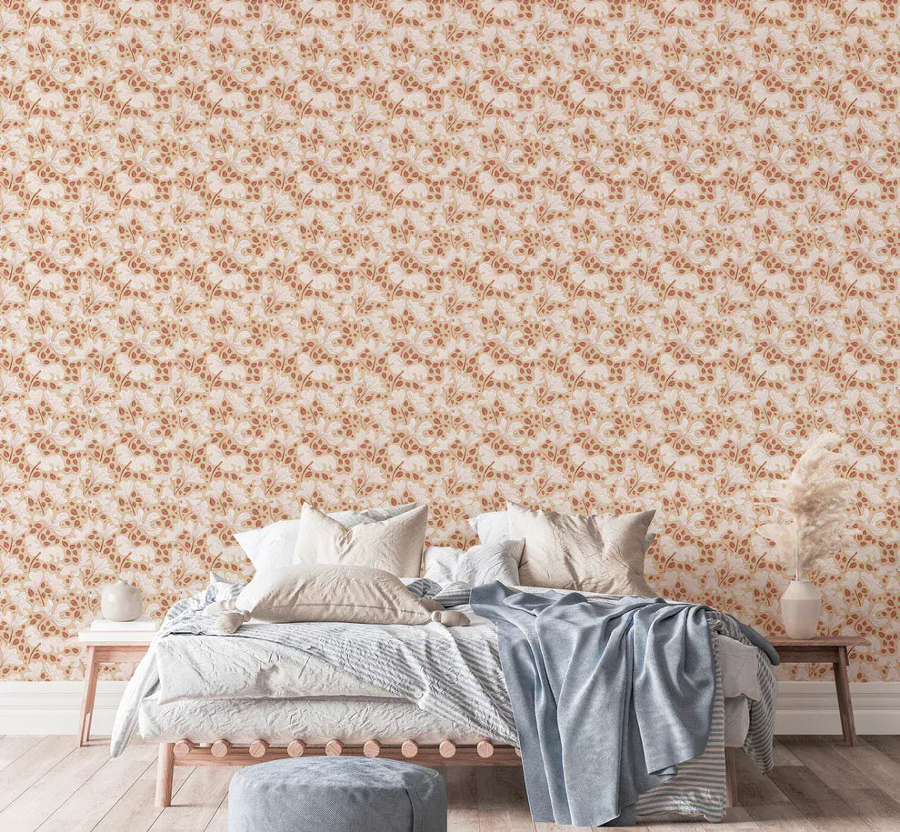 Cozy Cream Foliage nature-inspired wallpaper

