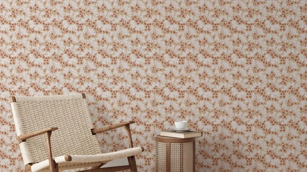 Cozy Cream Foliage botanical wallpaper design

