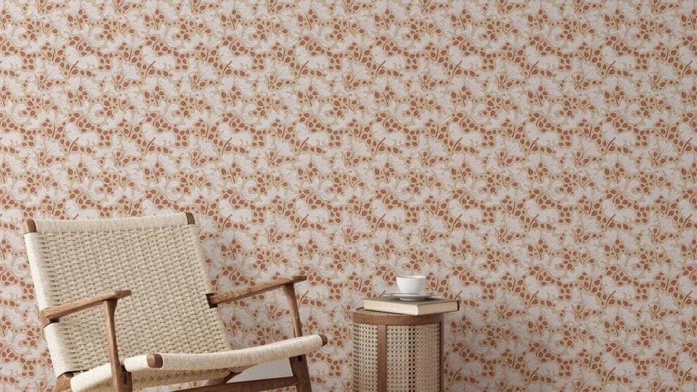 Cozy Cream Foliage botanical wallpaper design

