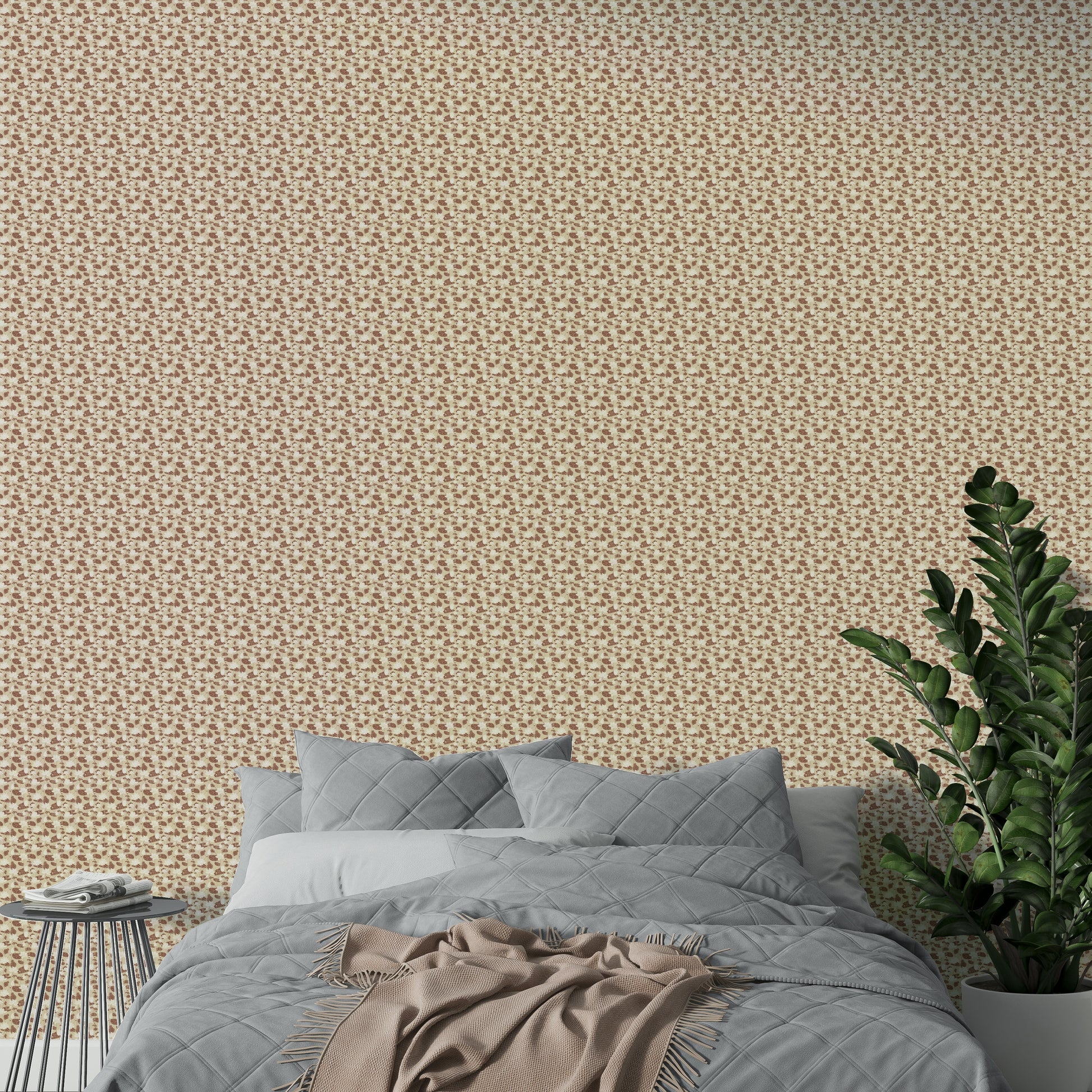 Cream toned lotus wallpaper for room

