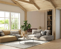 Cream floral lotus pattern wallpaper

